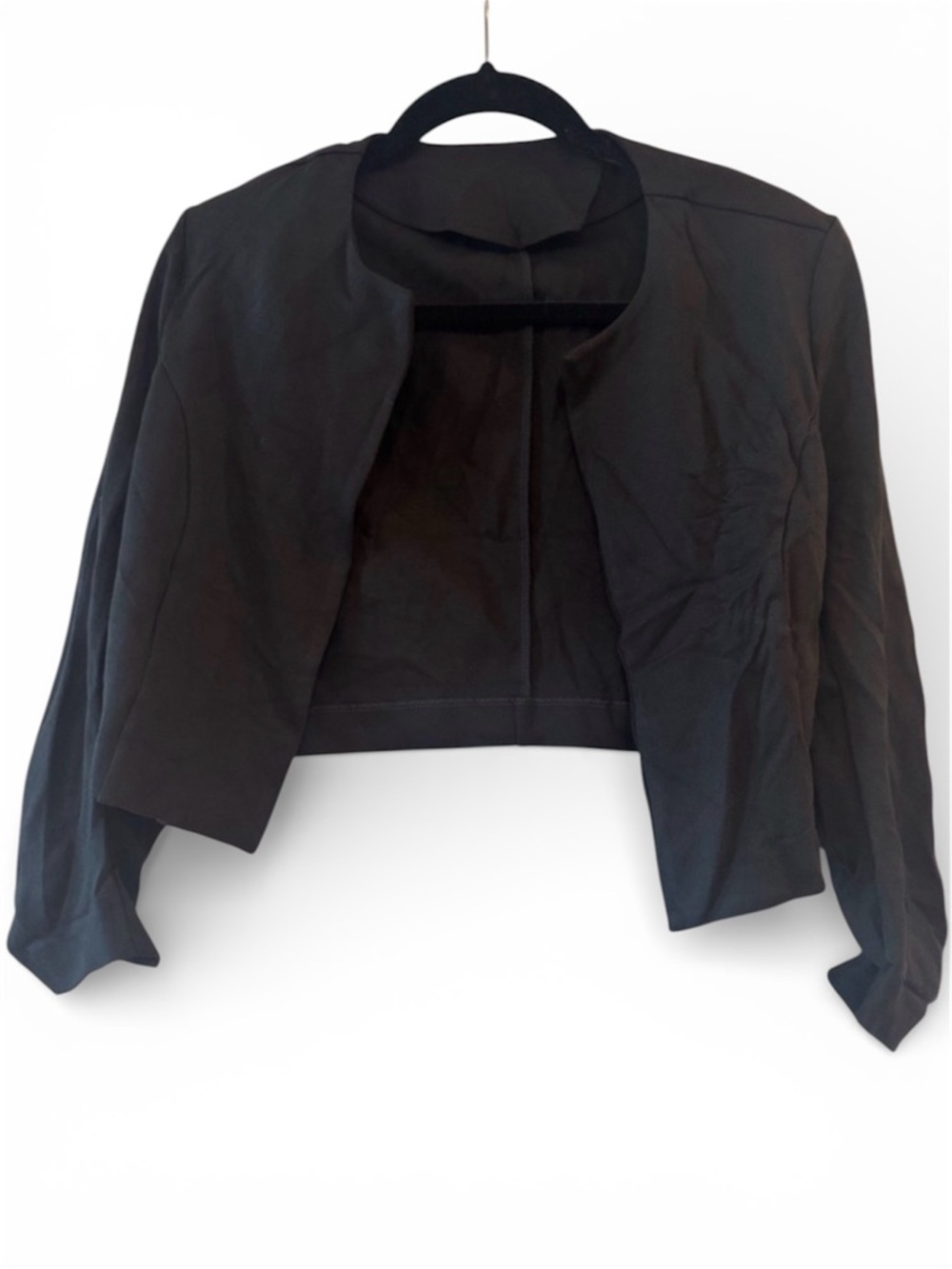 NWT Halara Black Cropped Open-Front Jacket
